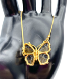 Pulsera de Ámbar Bañada en Oro Mariposa