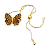 Pulsera de Ámbar Bañada en Oro Mariposa