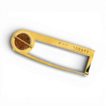 Gold plated amber brooch