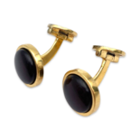 Goldplattierte Bernsteinmanschettenknöpfe