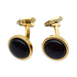 Gold plated amber cufflinks