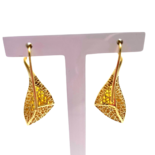 Gold plated amber earrings