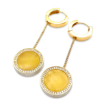 Gold plated amber earrings