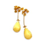 Boucles d'oreilles en ambre plaquées or