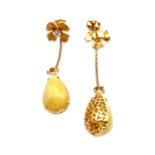 Boucles d'oreilles en ambre plaquées or