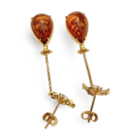 Gold plated amber earrings