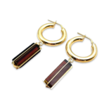 Mit Gold überzogene Bernstein-Ohrringe