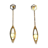 Mit Gold überzogene Bernstein-Ohrringe