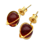 Gold plated amber earrings