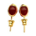 Золото платинові бурштинові сережки