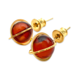 Gold plated amber earrings