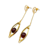 Boucles d'oreilles en ambre plaqué or