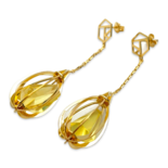 Gold plated amber earrings