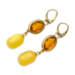 Gold plated amber earrings