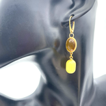 Gold plated amber earrings