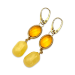 Gold plated amber earrings