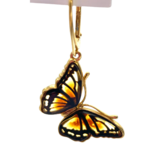 镀金琥珀蝴蝶耳环