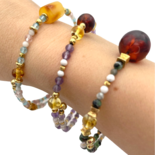 Gold plated amber multistone bracelet