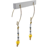 Золота платина бурштинові багатокамінні сережки