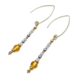 Gold plated amber multistone earrings