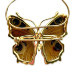 Gold-plated amber pendant Butterfly