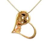 金镀琥珀心形吊坠