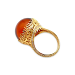 镀金琥珀戒指
