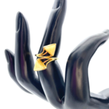 Bague en ambre plaquée or