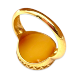 Gold plated amber ring