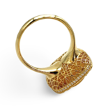 Anillo ámbar bañado en oro