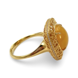 Anillo ámbar bañado en oro