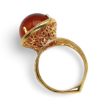 Gold plated amber ring