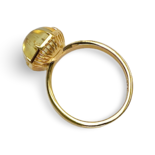 Anillo ámbar bañado en oro