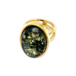 Gold plated amber ring