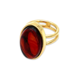 Gold plated amber ring, Big