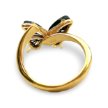 Gold plated amber ring Butterfly