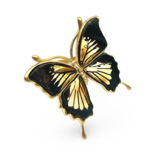 Gold plated amber ring Butterfly