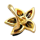 Gold-plated amber ring Flower