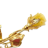 Broche Dorado con Rosa de Ámbar
