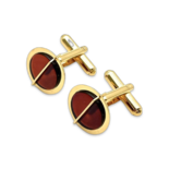 Позолочені запонки з бурштином