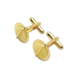 Gold-plated cufflinks with amber