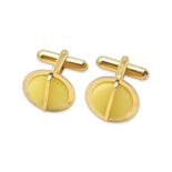 Mit Bernstein verzierte goldfarbene Manschettenknöpfe