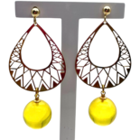 Gold plated earrings with amber