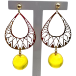 Mit Bernstein überzogene Ohrringe