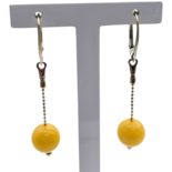 Gold plated earrings with amber