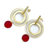 Gold plated earrings with amber