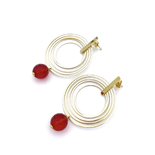 Gold plated earrings with amber