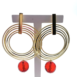 Gold plated earrings with amber