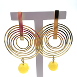 Gold plated earrings with amber