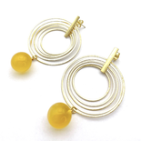 Gold plated earrings with amber